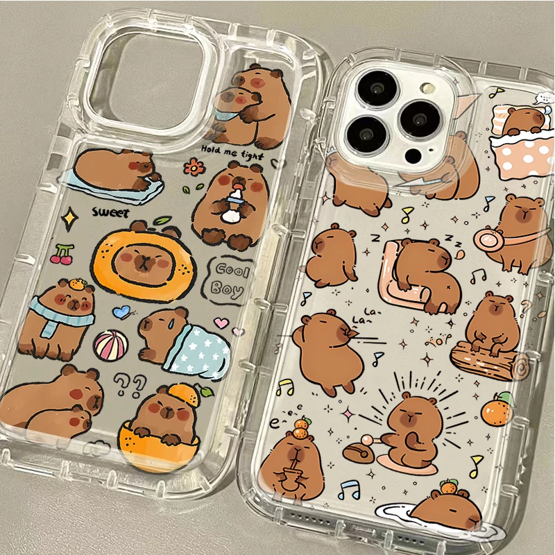 Lovely Cartoon Capybara Case for Samsung Galaxy A15 A55 A05 A05S A14 A24 A13 A23 A73 A12 A22 A32 A52 A52S A72 A31 A51 A71 Cover