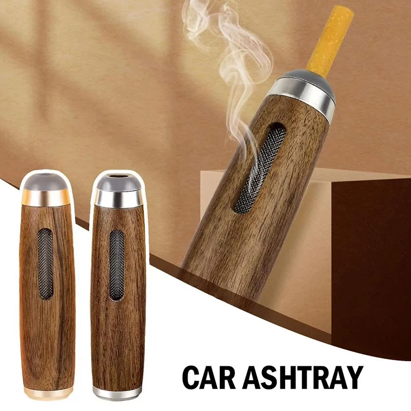 cigarette ash collector Dust-Free Smoking, Car Ash Collector, Wooden Car Portable Cigarette, Mobile  Mini Ashtray Stand, A Gift For Men