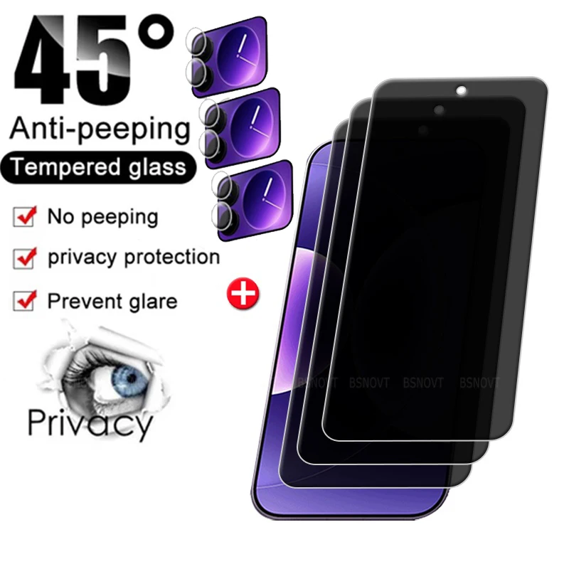 6-in-1 für Xiaomi 17 Pro Max Glas Xiaomi Mi 17 Pro gehärtetes Glas schützende 9H Anti-Spy Privatsphäre Displayschutzfolie für Xiaomi 17