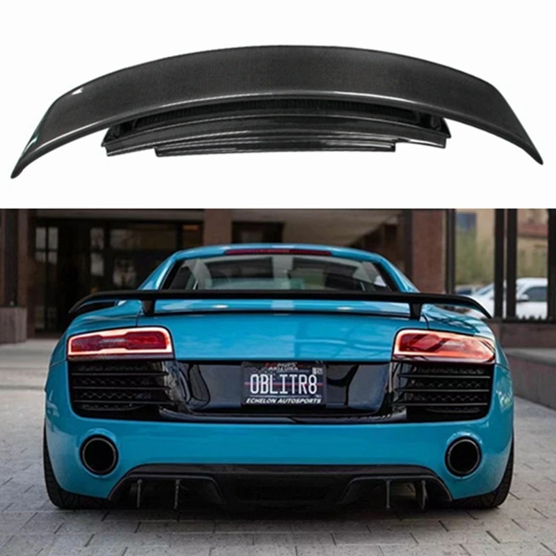 

FOR Audi R8 V8 V10 2007 - 2016 High Quality Real Carbon Fiber Car Rear Wing Trunk Lip Spoiler