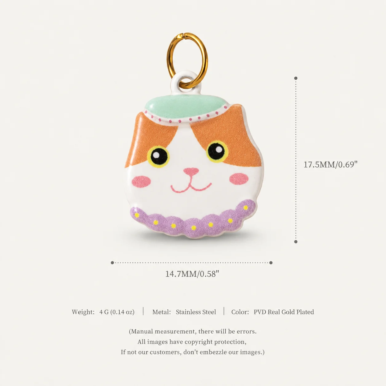 316 Edelstahl Wasserdicht Farberhaltend Niedliche Süße Kleine Katze DIY Anhänger Charms für Schmuck – Detail 6