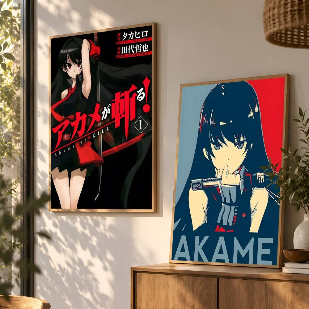 Classic Comics A-Akame Ga Kill Poster Wall Art Home Decor Living Room Bedroom Office Dorm Apartment Gift