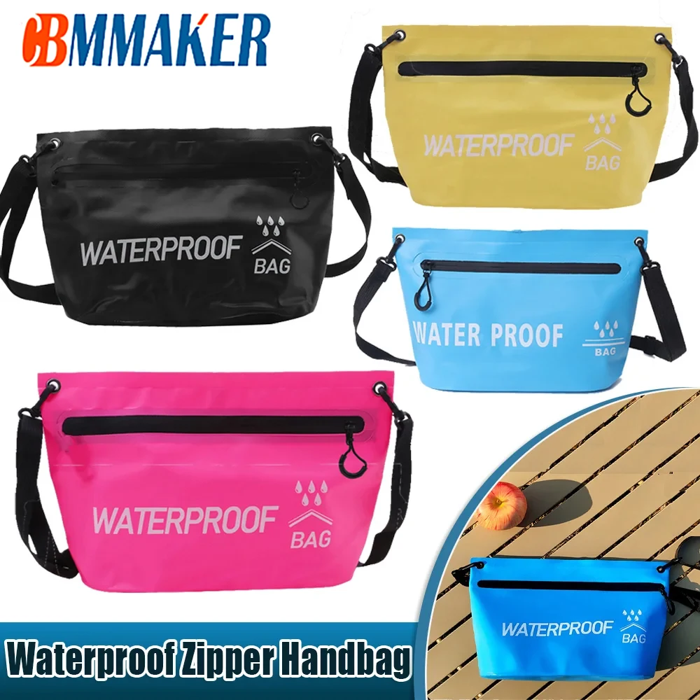 Waterproof Dry Bag Travel Handbag Outdoor Sports Zipper Storage Shoulder Bag Swimming Rafting Camping Carry-on Cosmetic Bag