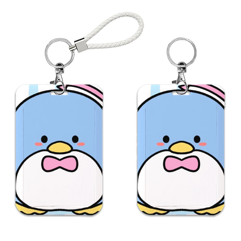 W Sanrio Tuxedo Sam Sliding Card Case Lanyard ID Badge Holder Bus Pass Case Cover Bank Credit Card Holder