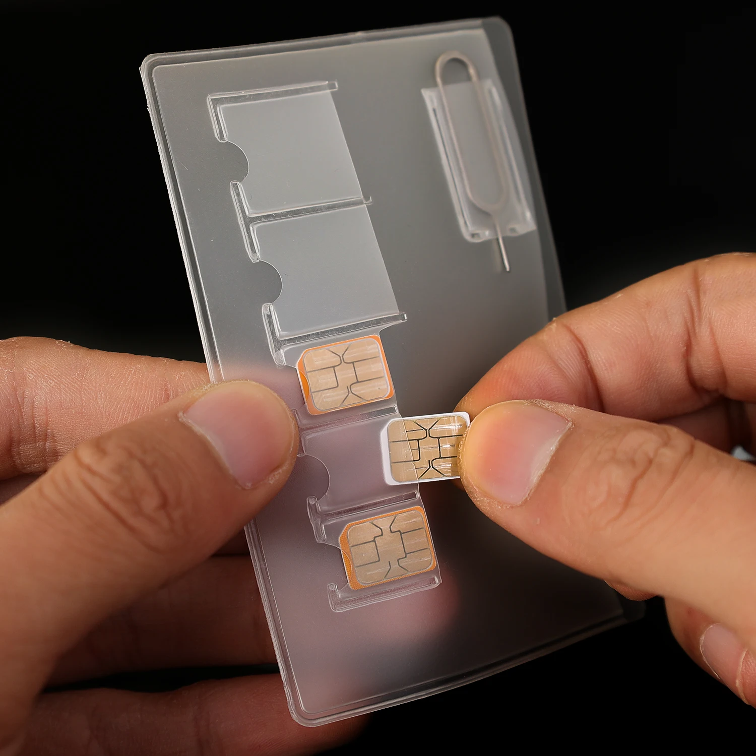 Multifunction 7-In-1 SIM Card Holder for Micro Nano Cards Anti-lost Storage Bag Box Adapter Eject Pin SIM Card Protector Holder