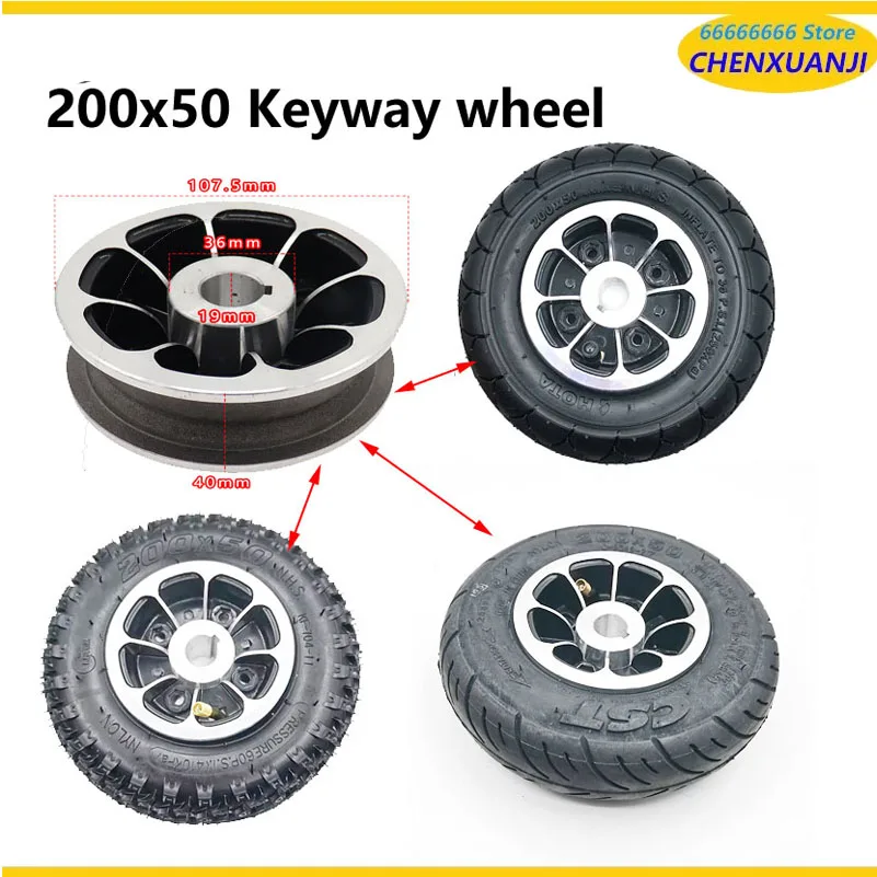 Pneu keyway 200x50 de 19mm para scooter elétrica de pneu sólido speedway mini 4 pro-rima mini 4 pro 200x50 peças de reposição de roda
