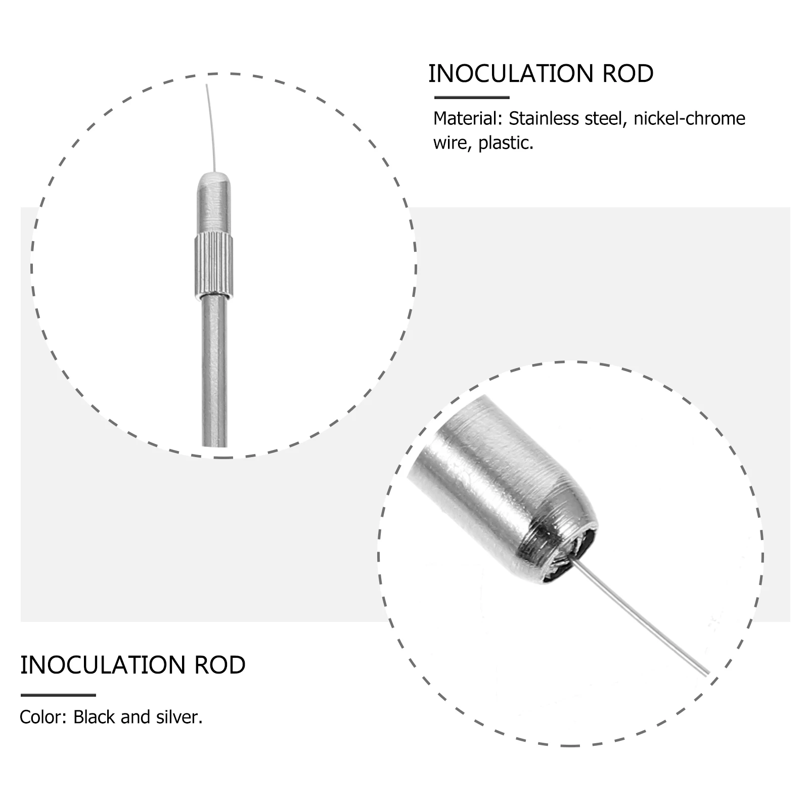 

2pcs Stainless Steel Inoculation Rod for Microbiology Lab Tool Experiment Culture Detection Cell Biology Science Nickel