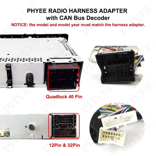 Imagen 2 del producto Decodificador de Bus CAN Quadlock de 12/32 Pines, Retención SWC, P&P 16 Pines Android, para Renault Megane Mk3 Scenic 3 Fluence 09-15