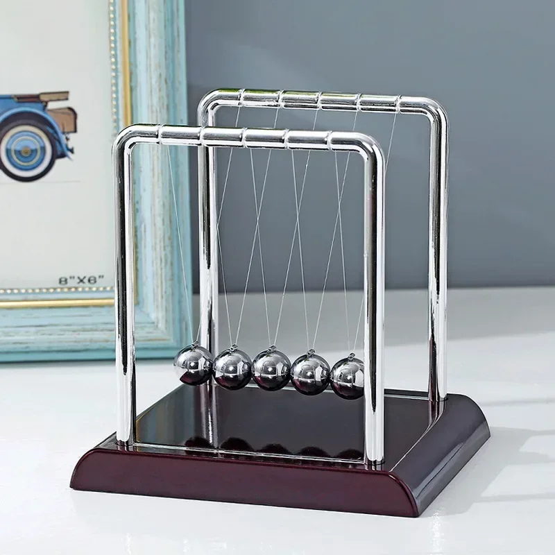 Extra Large Size Newton\'s Cradle Metal Pendulum Ball School Teaching Supplies Physics Science Pendulum Desk Table Decor Gifts