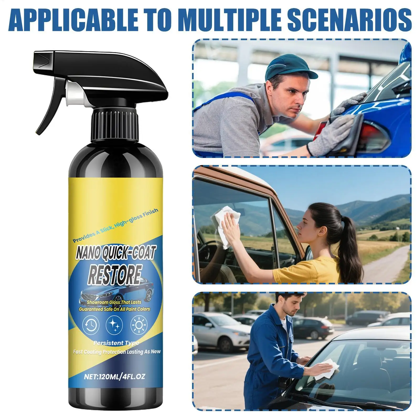 Car Coating Spray Quick Effect Coating Agent Coat Car Wax Car Scratch Wax Coating Spray Oil Film Emulsion Glass Cleaner