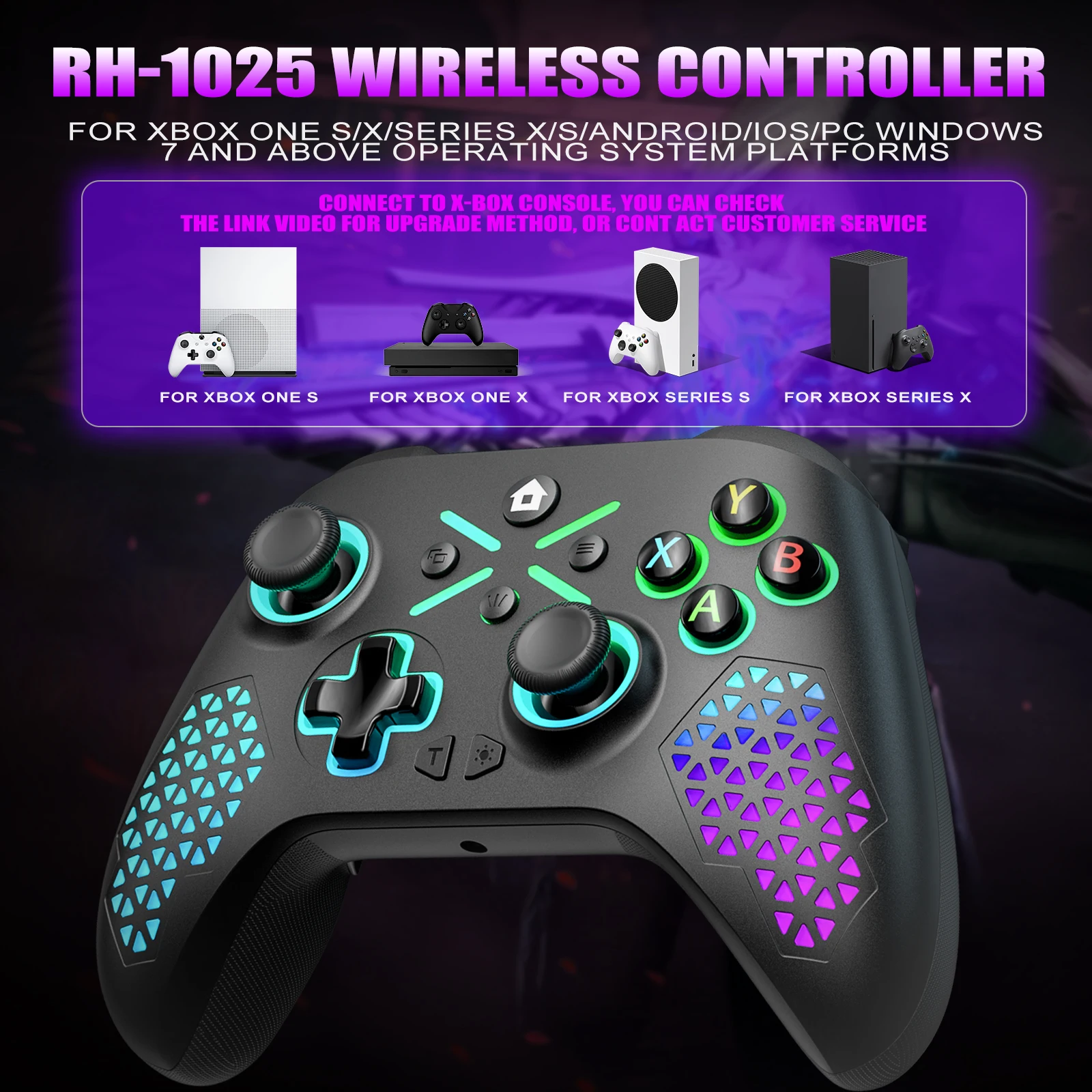 Controller For Xbox One/S/X/Series S/X PC Console Gaming Joystick 2.4G Wireless Gamepad 6-Axis Dual Vibration Hall Effect Rocker