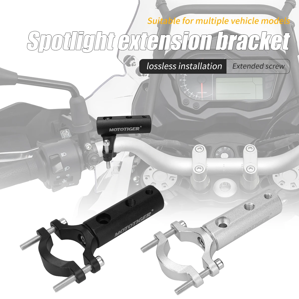 1Pc Multifunctional Motorcycle LED Spotlight Mounts Bracket Aluminum Alloy Auxiliary Headlight Extension Bracket Clip