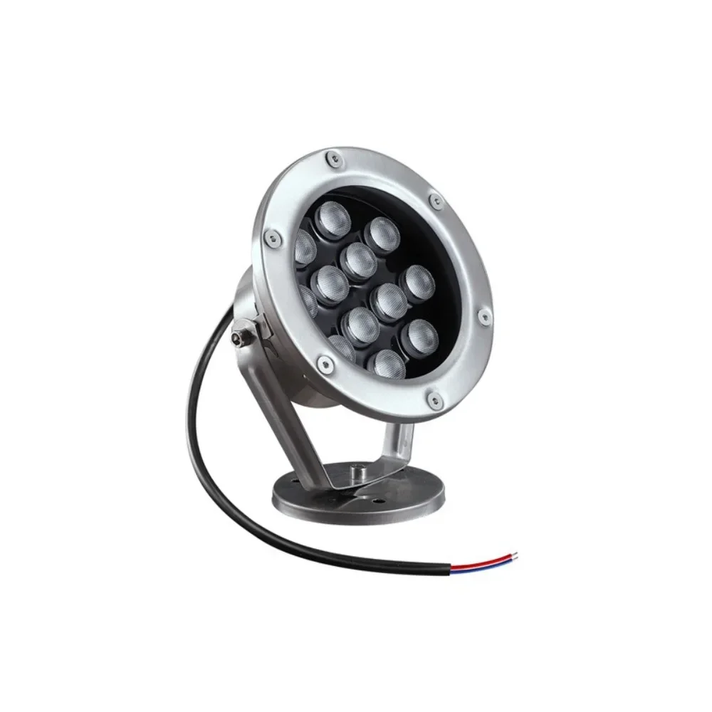 RGB Colored Pond Lights Fountain Underwater Stainless Steel Fish Color Change Spotlight IP68 Waterproof for Outdoor Garden Decor