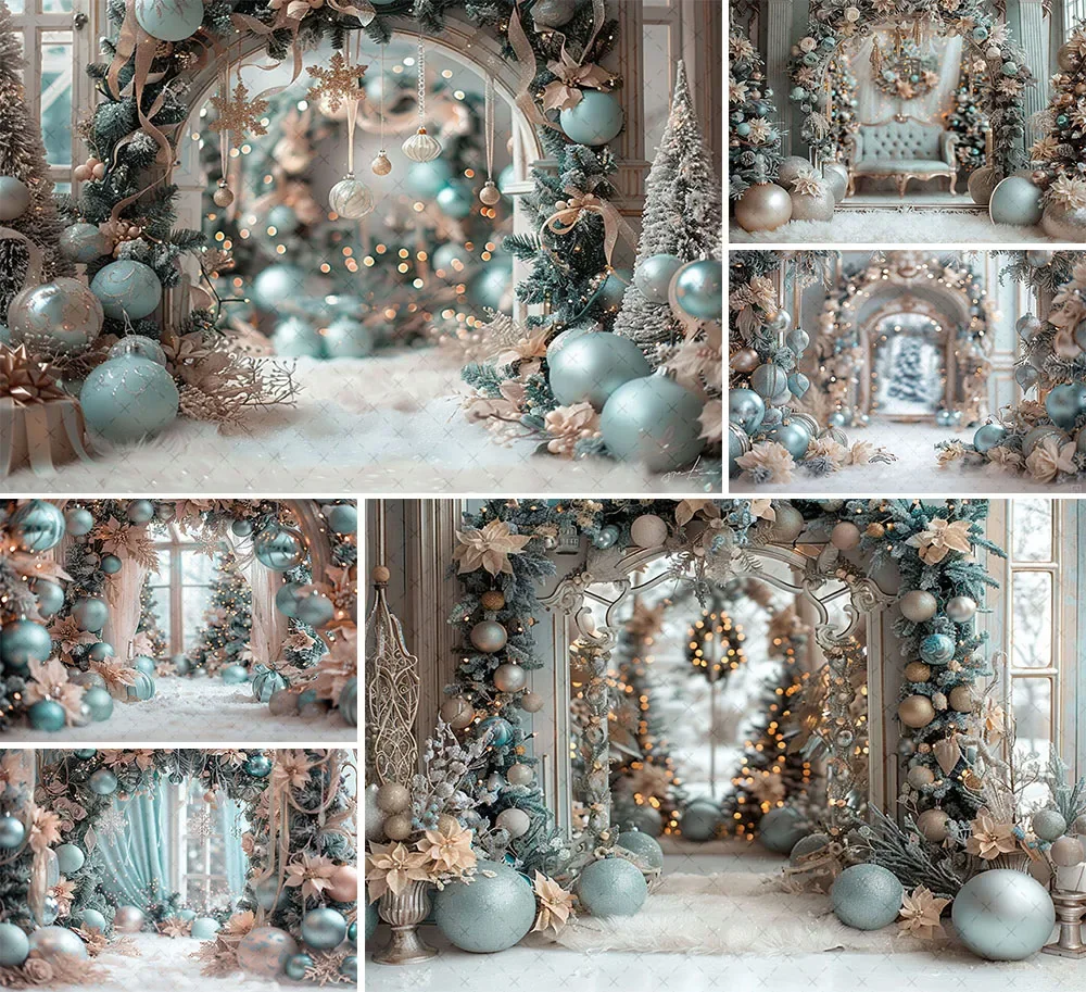 Mehofond Fotografie Hintergrund Weihnachten Winter Wunderland Bogen Weihnachtsbaum Kinder Familie Porträt Dekor Hintergrund Foto Studio