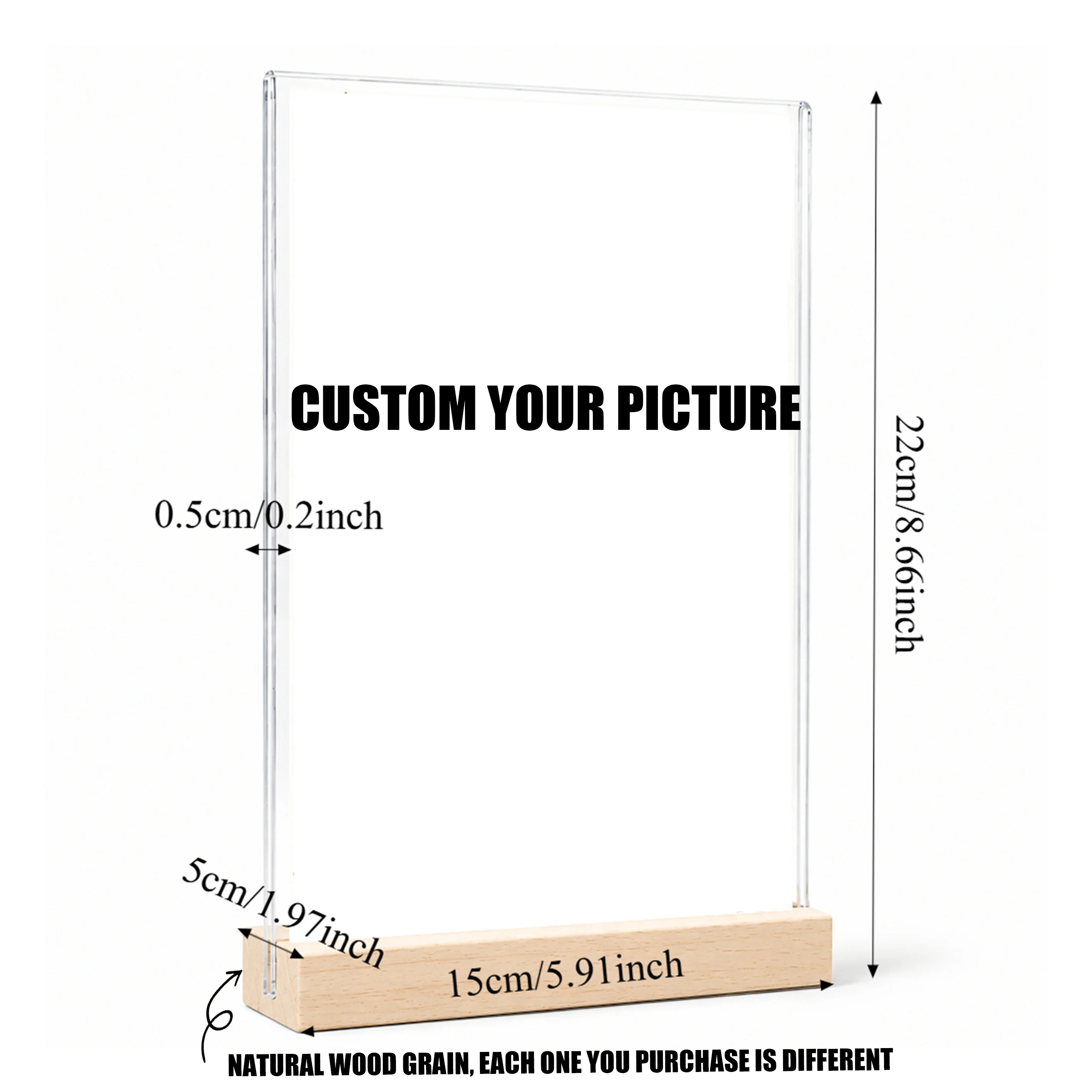 1pc/2pcs, Picture Custom Menu, Available In Horizontal Or Vertical Menu Stand, Perfect For Bars, Restaurants, Or Weddings.