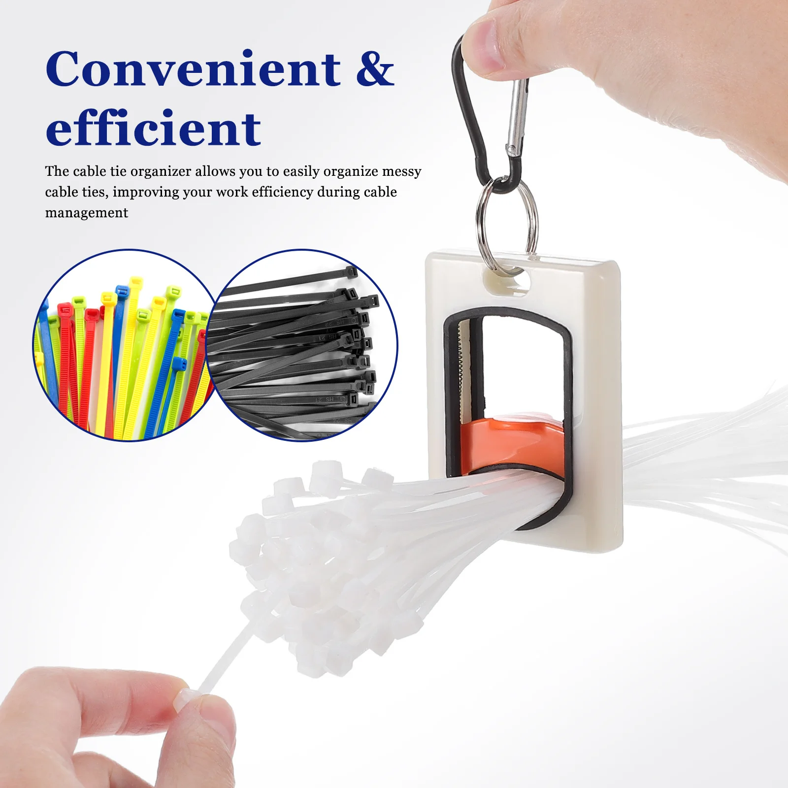 2 قطعة منظم ربطات الرمز البريدي المحمولة يتوهج في الظلام حامل ربطة الكابل المدمجة دائم ABS سلك التعادل تخزين حامل #2