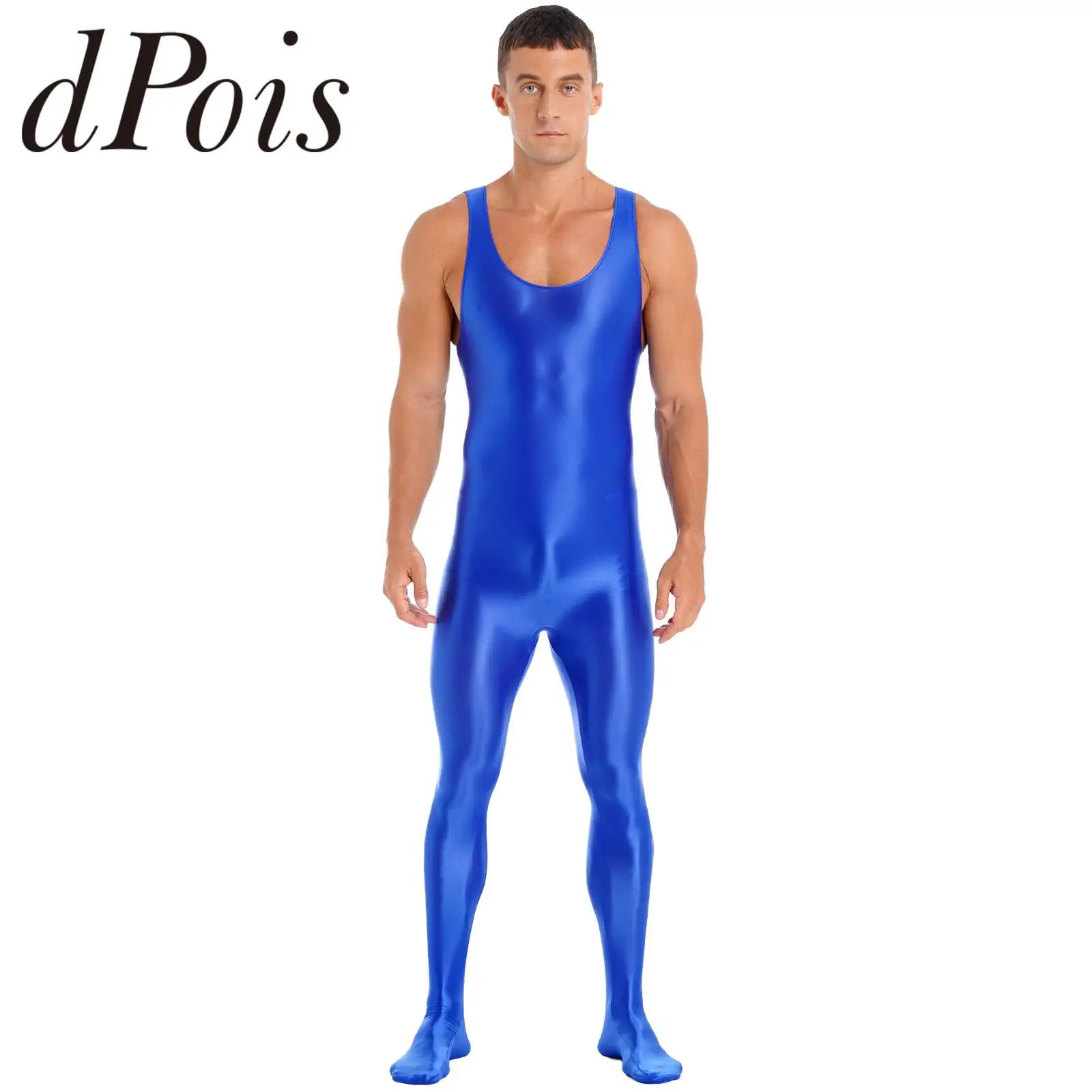 

Men's Swimsuit Swimwear Full Body Bodysuit Solid Color Sleeveless Gymnastics Leotard Slim Fit Lingerie Bodystocking Nightwear