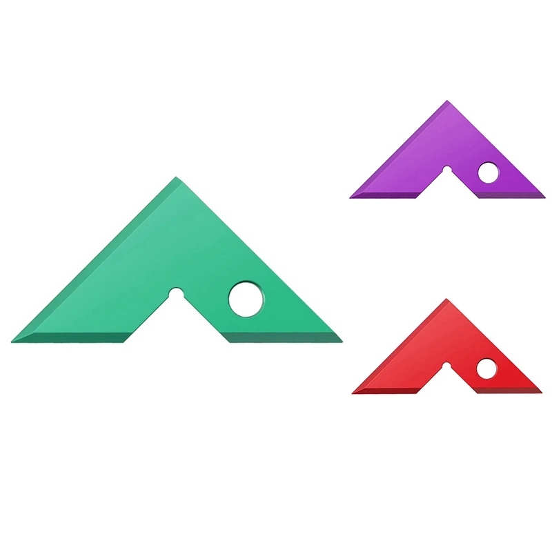 

Aluminum Alloy Woodworking High-Precision Knife Edge Angle Ruler 45/90° Internal External Universal Angle Ruler, Durable Purple