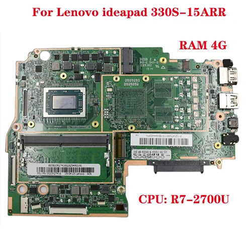 Voor Lenovo Ideapad 330S-15ARR Laptop Moederbord Met Cpu R3-2200U Ram 4G DDR4 100% Test Werk