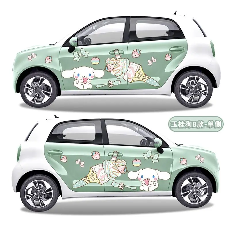 Sanrio Small Car Car Sticker Car Clothes Car Film Cartoon Creative Decoration Cute Cinnamoroll Hello Kitty Auto Accessories Gift