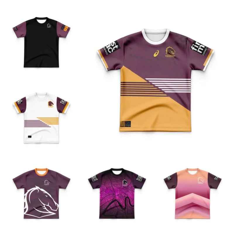 

2024 Kids Home and Away Jerseys - Brisbane Broncos Rugby League (Custom name and number )