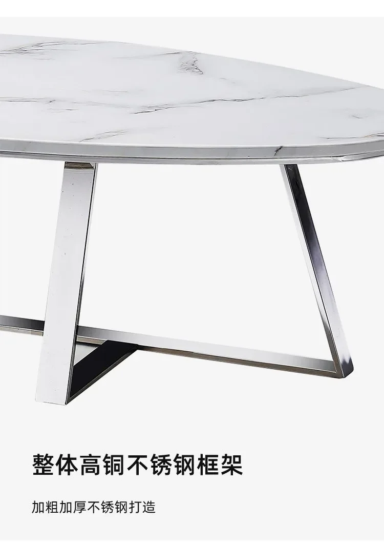 2025 новая итальянская минималистичная овальная нержавеющая сталь, гостиная, высококачественная дизайнерская модель