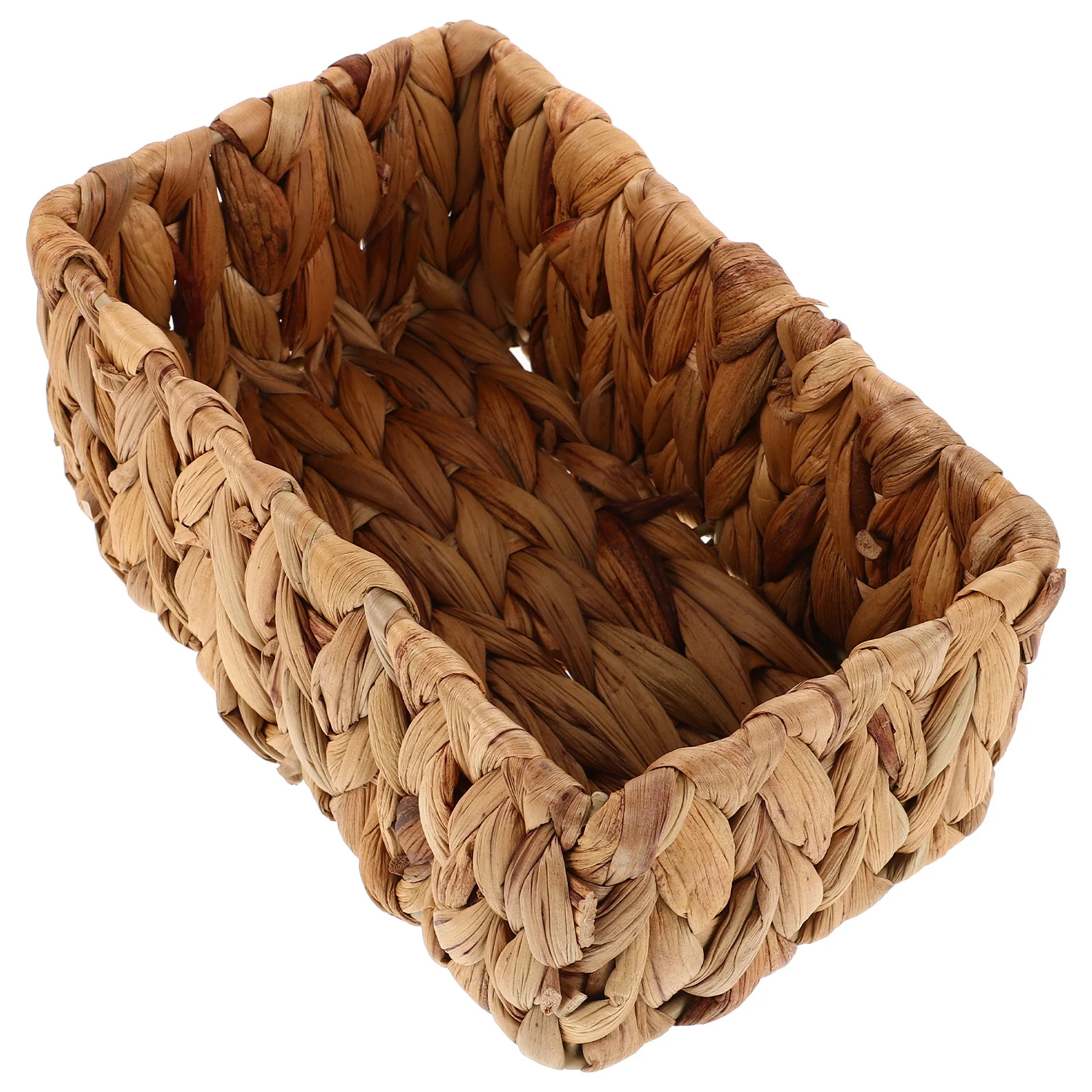 

Handcrafted Seagrass Woven Storage Basket Small Desktop Organizer For Home Office Bathroom Vanity Shelf Countertop Space-Saving