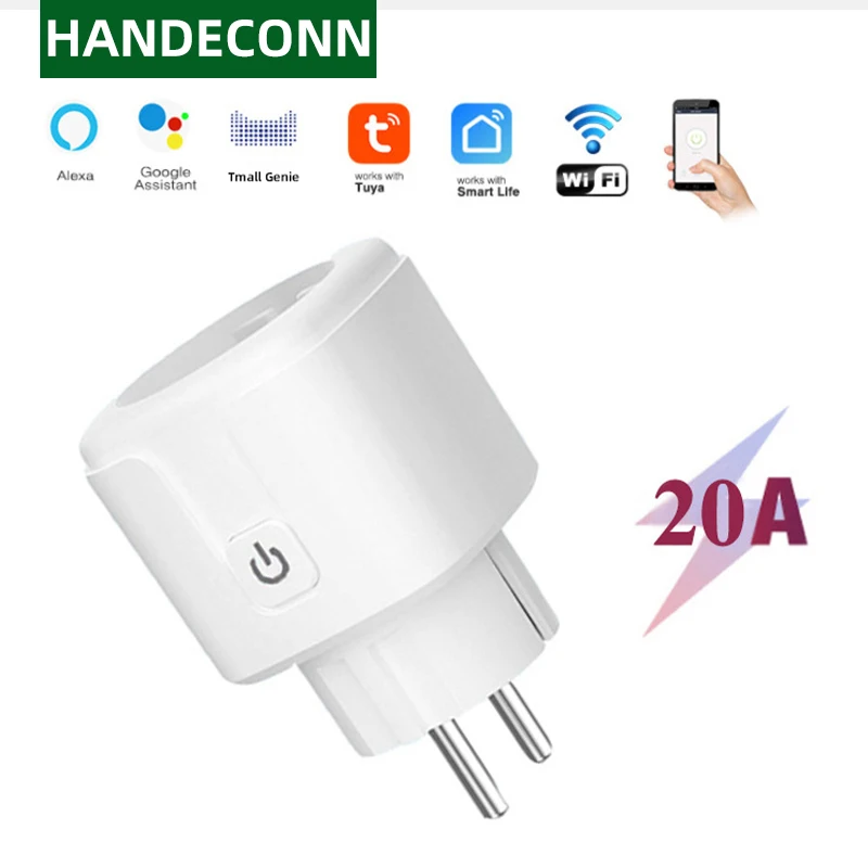 

Умная розетка Tuya Zigbee EU 20A, умная розетка с монитором мощности, синхронизация, голосовое управление, работает с Alexa Google Home Alice