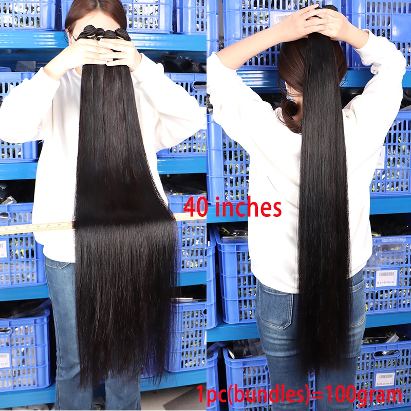 Sophia Straight Brésilien Remy Bundles de Cheveux Humains, Cheveux Bruts, Extensions de Cheveux 3/4 Humains, Tissage, 30 ", 40", 100% Pcs