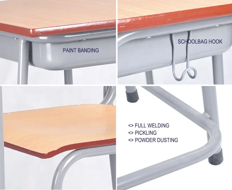 Medium Plywood Furniture Desk School Set Student Desk and Chair Top for Sale