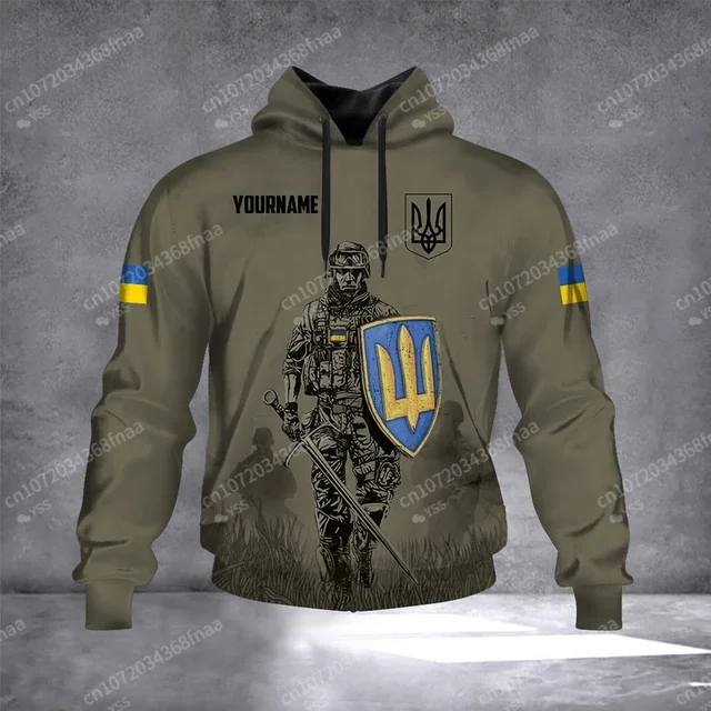 Nationalflagge der ukrainischen Armee, Tarnung, Soldaten, ukrainische Hoodies, Sportbekleidung, Herren und Damen, lässig, lustige Jacken, Hoodies, Y2K