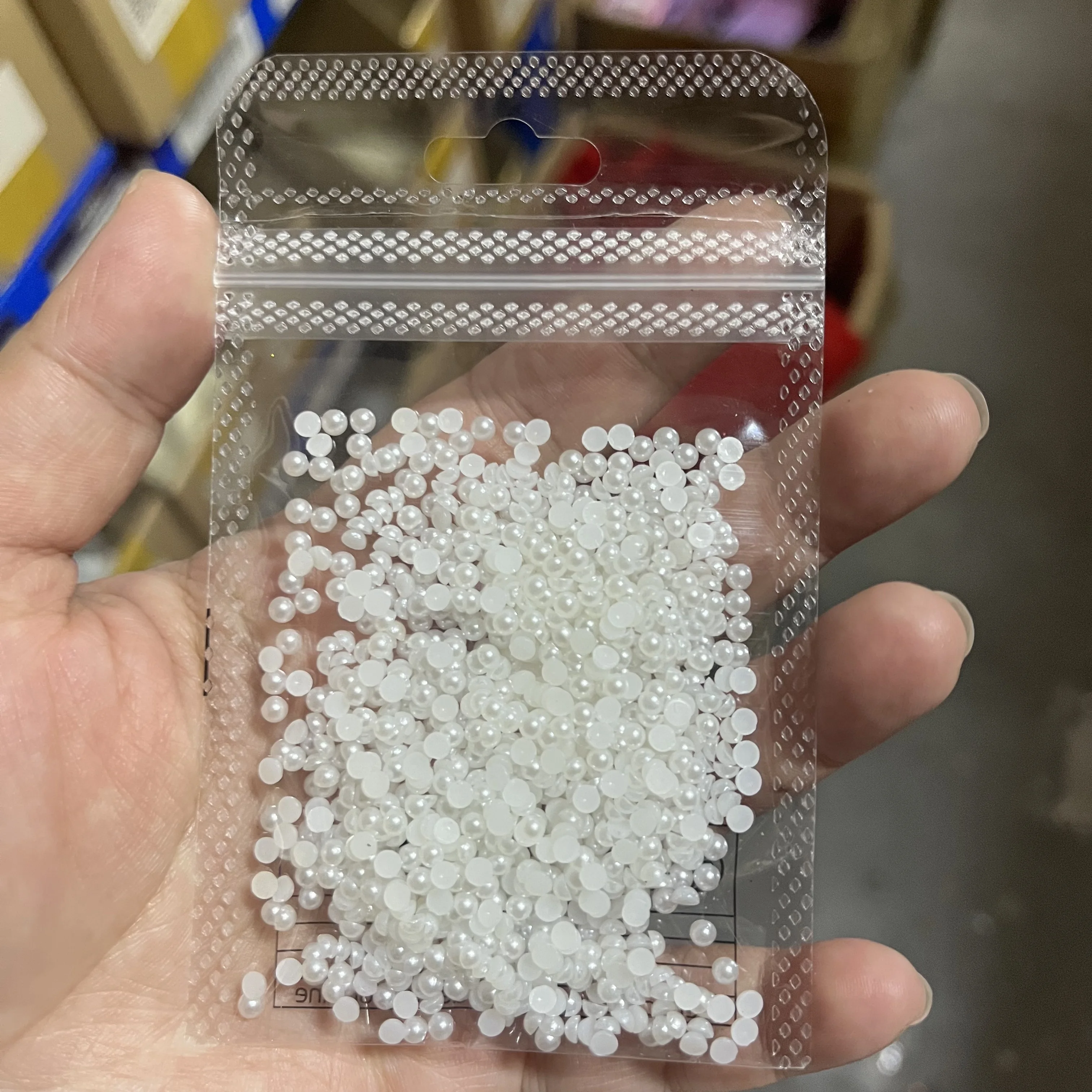 120-1200pcs Flatback Nail Pearls For Nail Art Decoration Half Round & Round Pearls For Crafts White/Beige Pearls Nails Accessory
