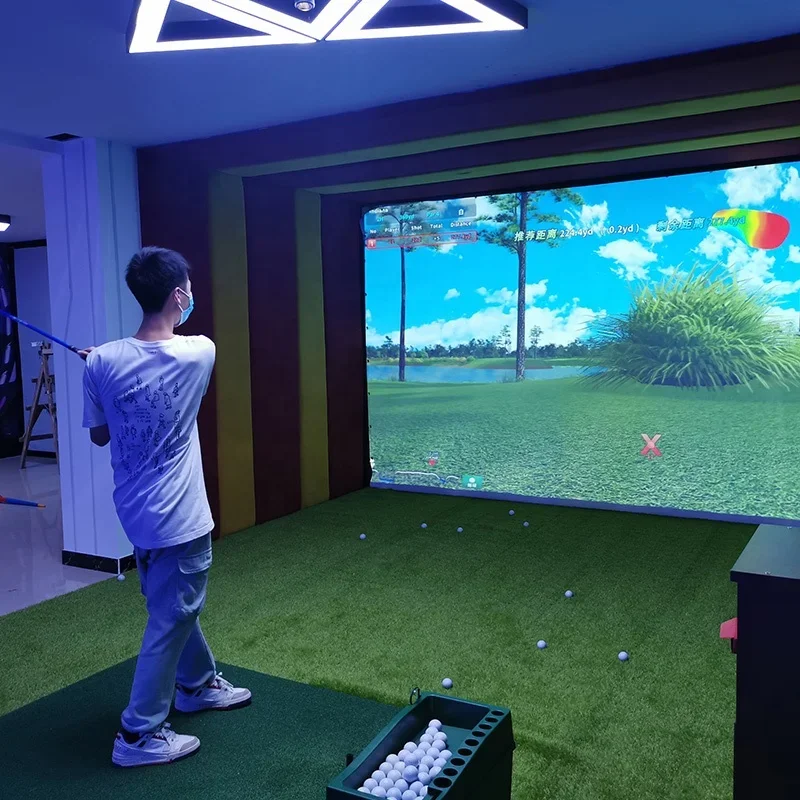 Hot Sale Interactive AR Projection Indoor Golf Club Training System Virtual Course Golf Simulator With 3D Swing