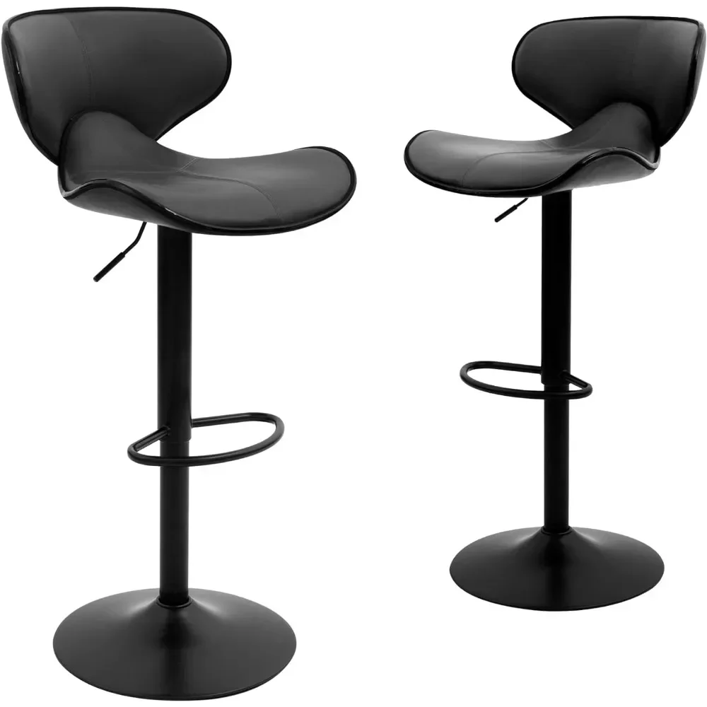 

Bar Stools Counter Height Chairs W/Backrest and Footrest for Bar Swivel Adjustable Barstool Set of 2 Living Room and Bistro Pubx