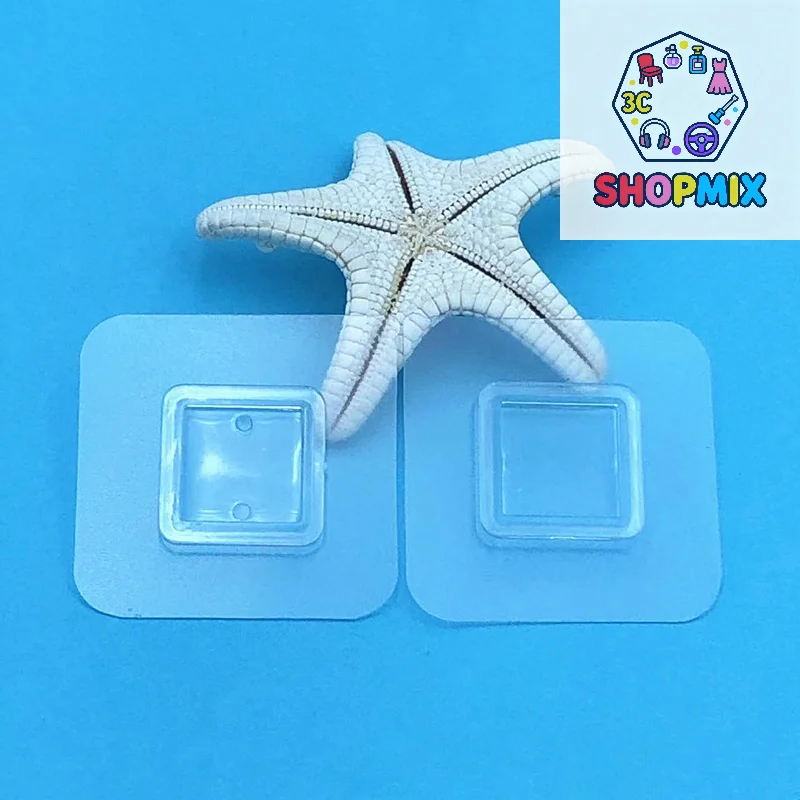 1-50pcs Wall Self Adhesive Hook Transparent Wire Shelf Wall Mount Sticker Sided Fixing Patch For Kitchen Bathroom Gadget