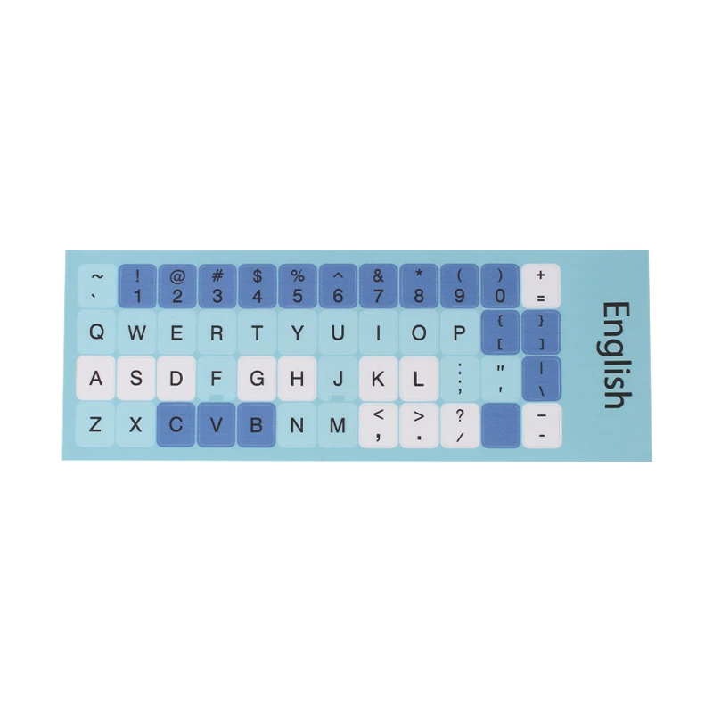2pcs Colorful Keyboard Stickers Multilingual English Korean Spanish Japanese Russian Letters, Universal for Computers &Notebooks