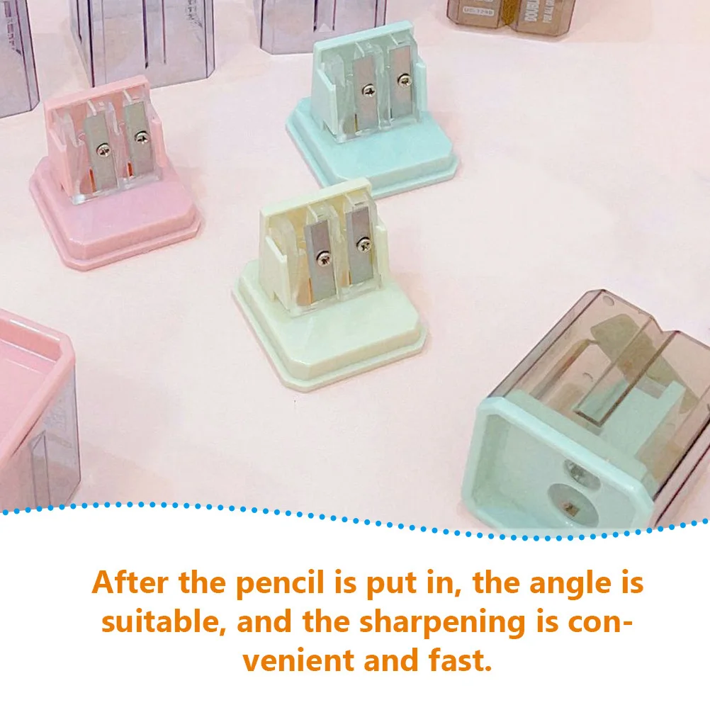 8 ชิ้นเครื่องเหลาดินสอแบบแมนนวลขนาดกะทัดรัดประหยัดเด็กแบบพกพา ABS เคสใสที่เชื่อถือได้ทนทานยาวนาน