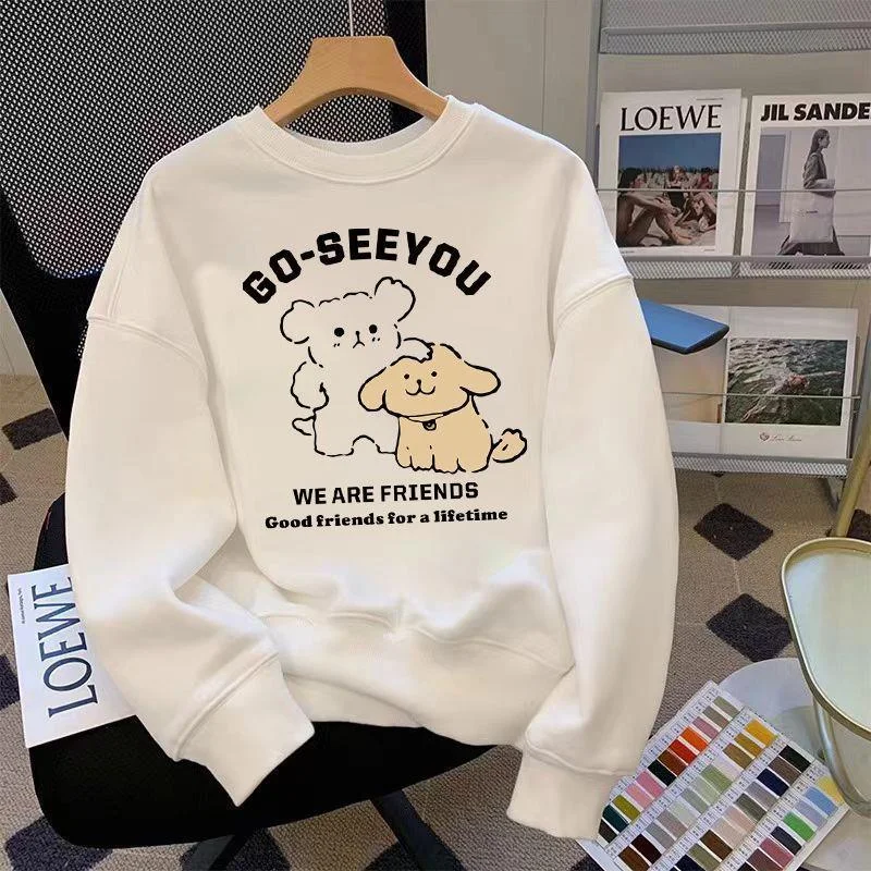 

Japanese Retro Streetwear Brand Cartoon Hoodies for Women's Autumn and Winter Loose and Laid-back Oversized Couple Tops