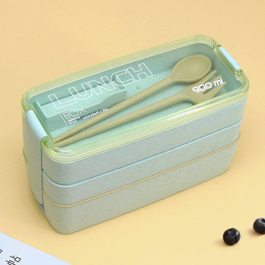 Kids Bento Box Leakproof Lunch Containers Cute Lunch Boxes for Kids Chopsticks Dishwasher Microwave Safe Lunch Food Container