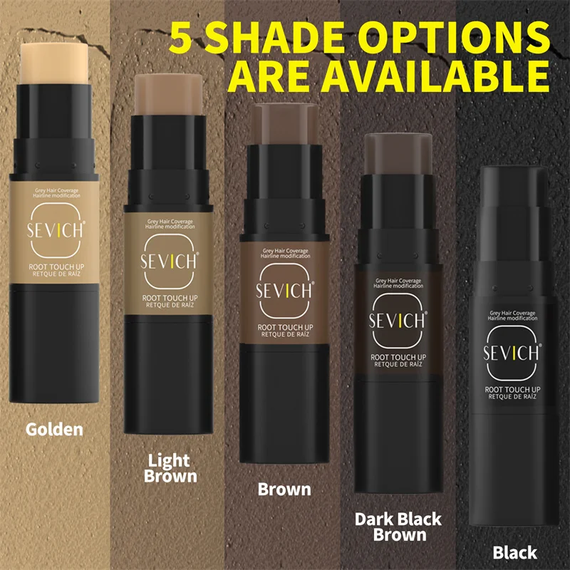 عصا صبغ الشعر برأسين 7.5 جرام تغطية رمادية سريعة مؤقتة قلم تلوين الشعر عصا صبغ الشعر القائمة على نباتية للاستعمال مرة واحدة #5