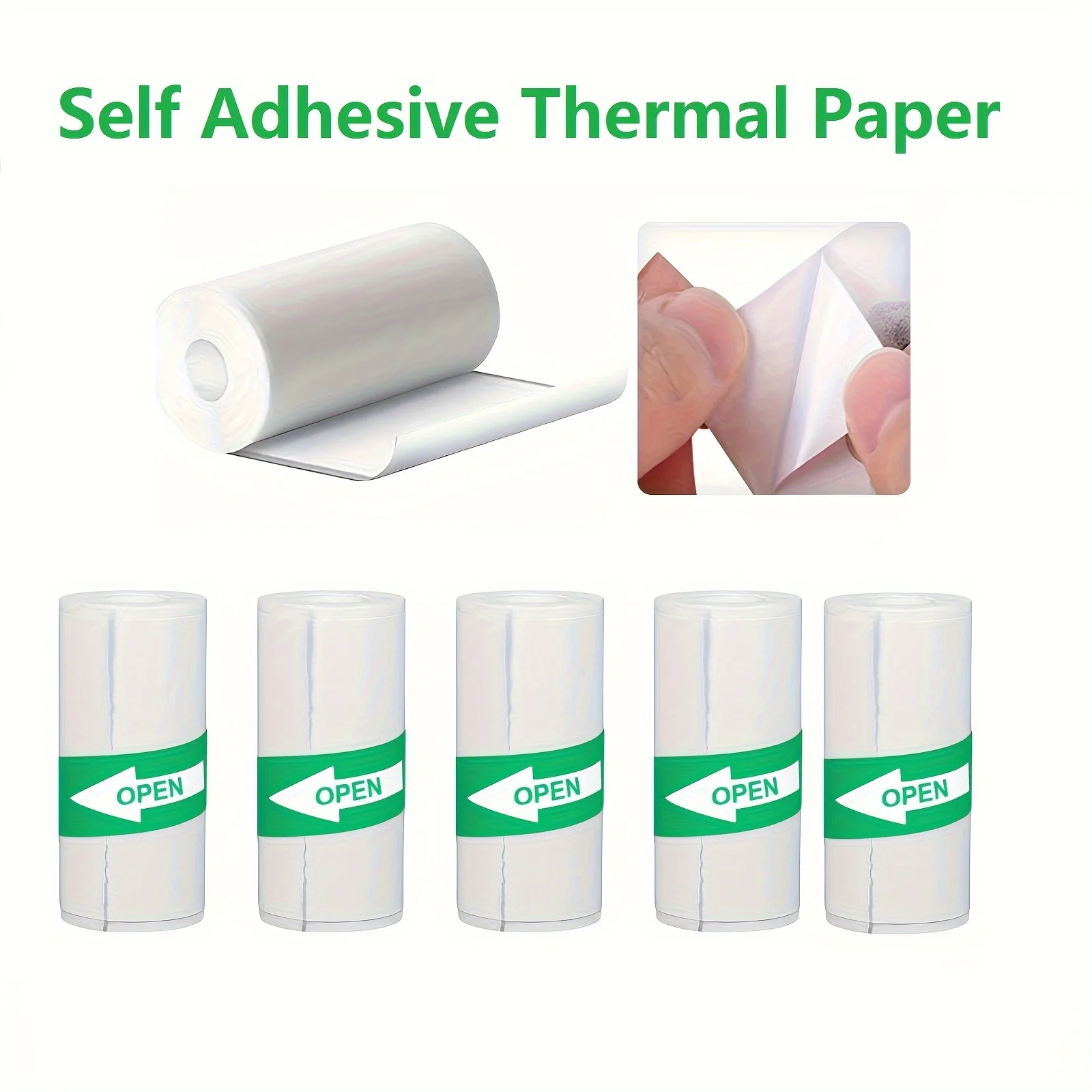 3/6/9transparent self-thermal paper for pocket printer thermal printer paper for mini portable printer transparent sticker paper