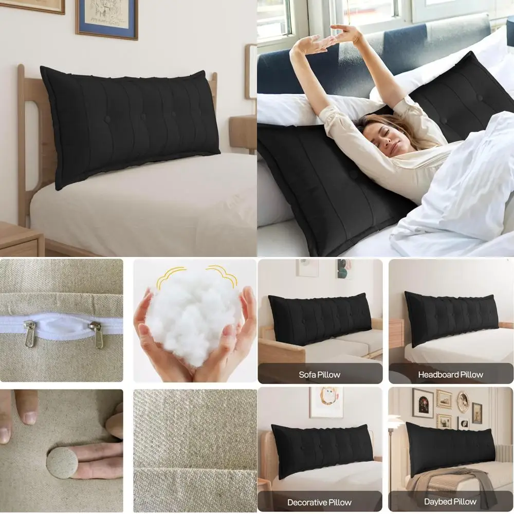 

Rectangular Headboard Pillow Full Bolster for Bed Backrest Pillow Support Sitting Daybed Pillows Back Support Cushion
