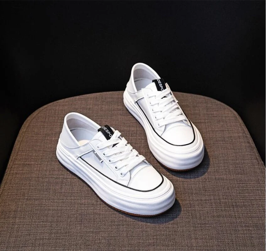 Otoño 4cm cuero genuino goma ergonómico otoño pisos suaves mocasines de ocio vulcanizado étnico mujer cómodas zapatillas gruesas