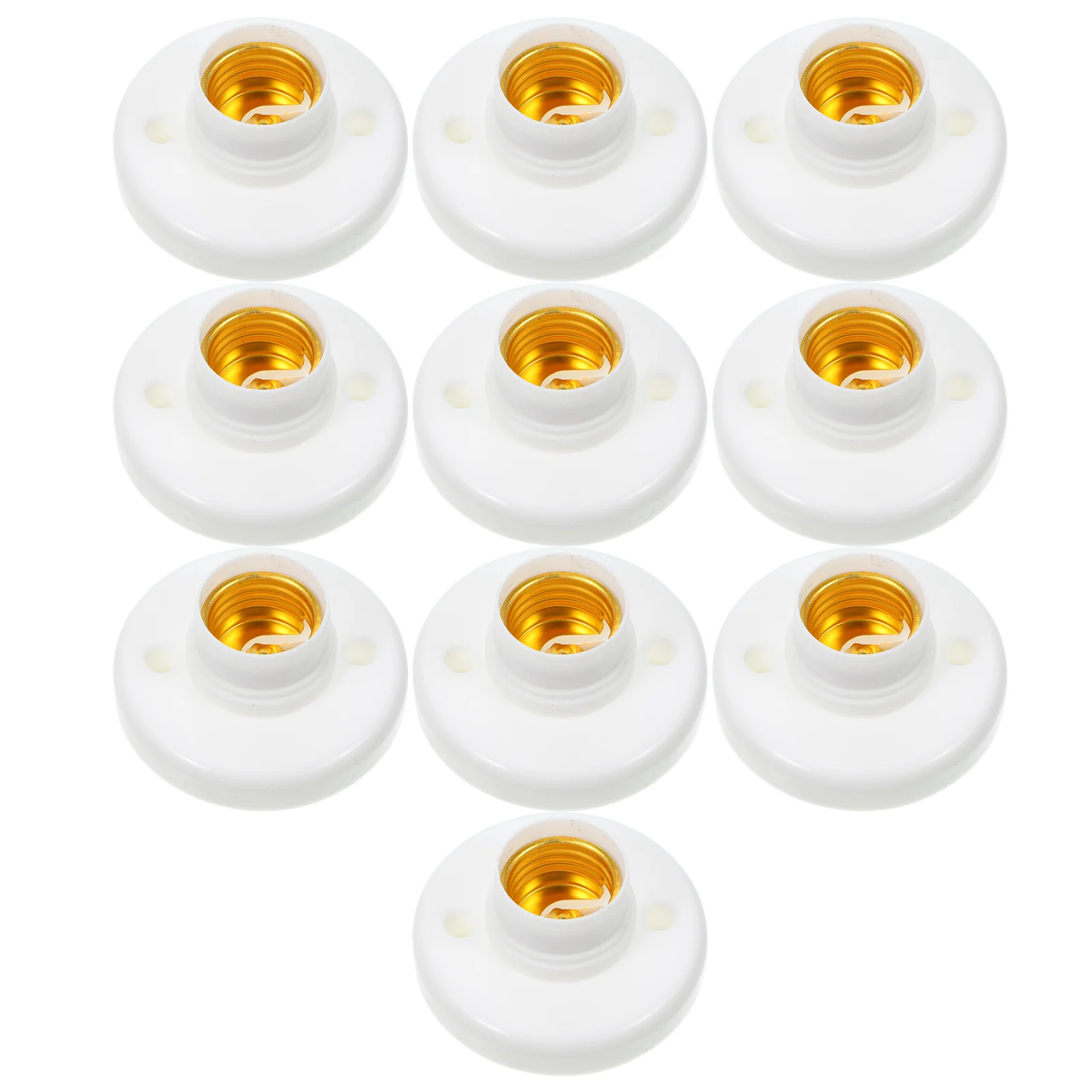 

10 Pcs Flat Mounted Lamp Holder E27 Screw Luo Mouth (602 (copper Terminal)) 10pcs Light Socket Replacement Bulb Outdoor Base