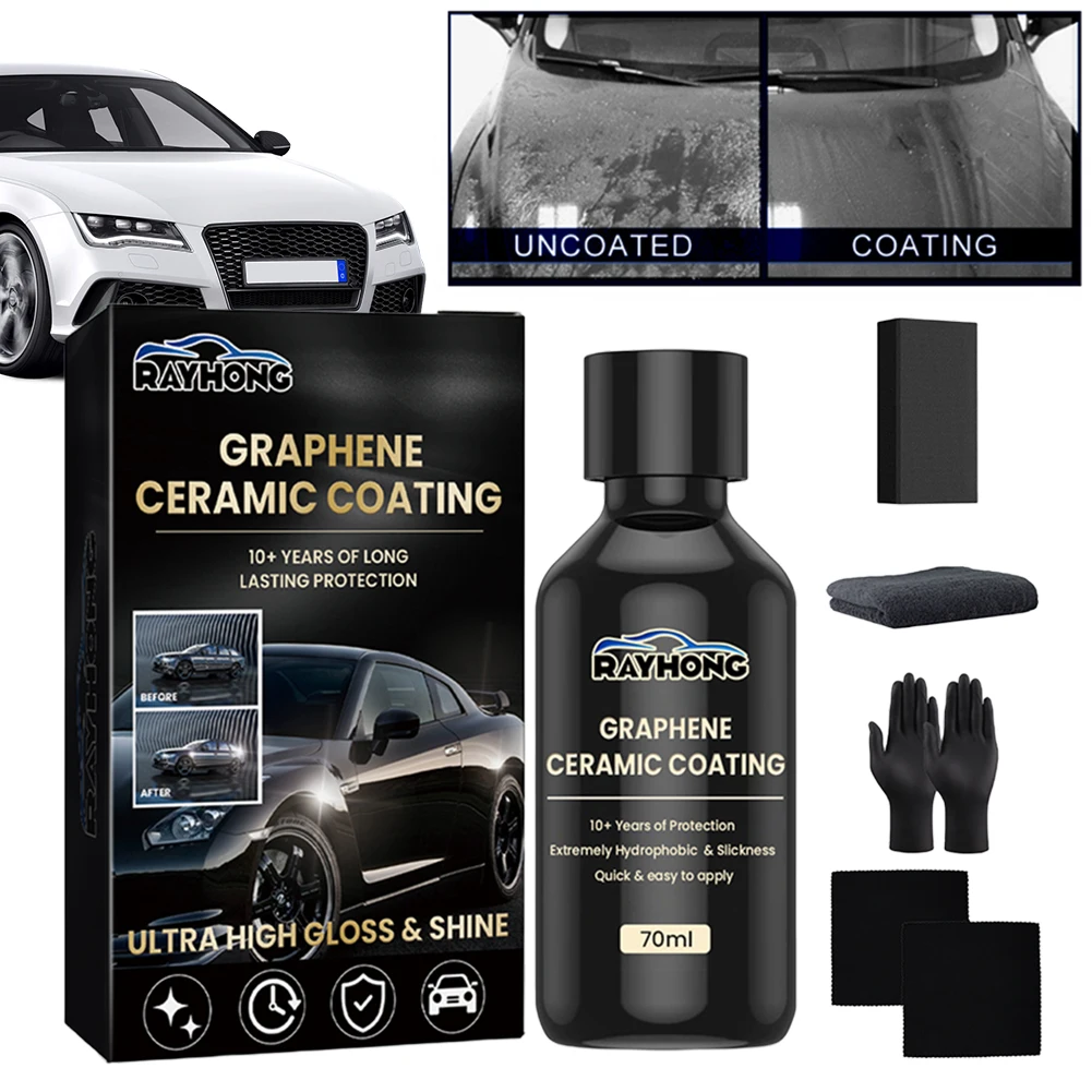 70ml Car Paint Care Anti Scratch Advanced Technology Super Hydrophobic Maintenance Liquid UV Glow Car Detailing Ceramic Coating