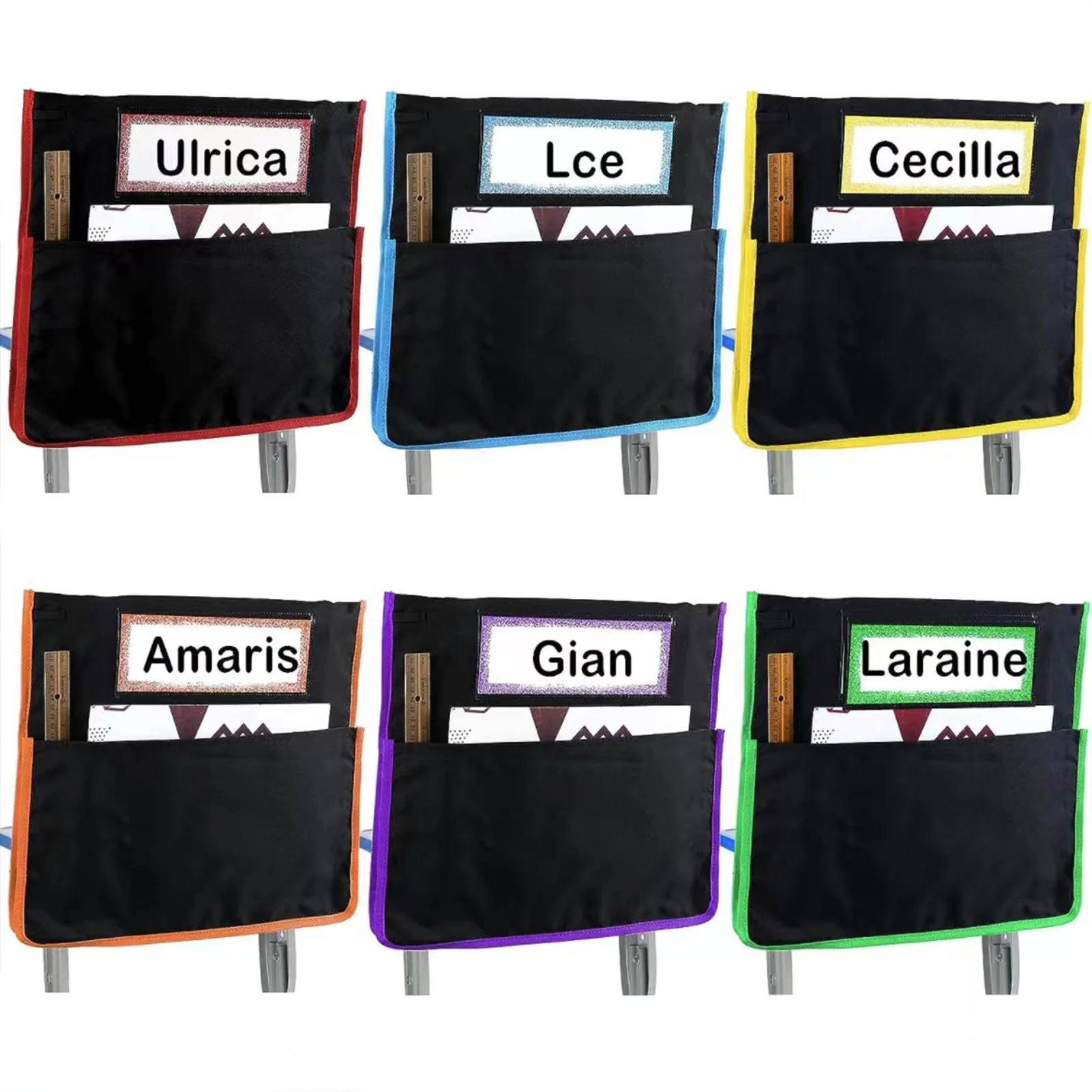 Chairback Buddy Pocket Chart Organizer with Label Slot Multiple Pockets for School Home Classroom Preschool