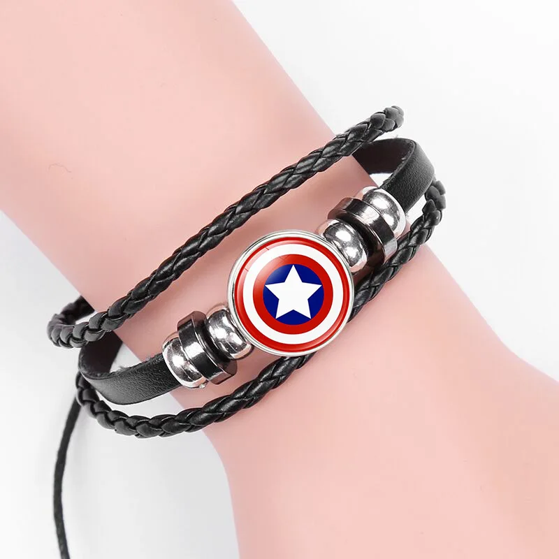 

Световой браслет из воловьей кожи Deadpool Marvel Hero, плетеные бусины ручной работы, студенческий кожаный браслет, ювелирные изделия и аксессуары, новинка