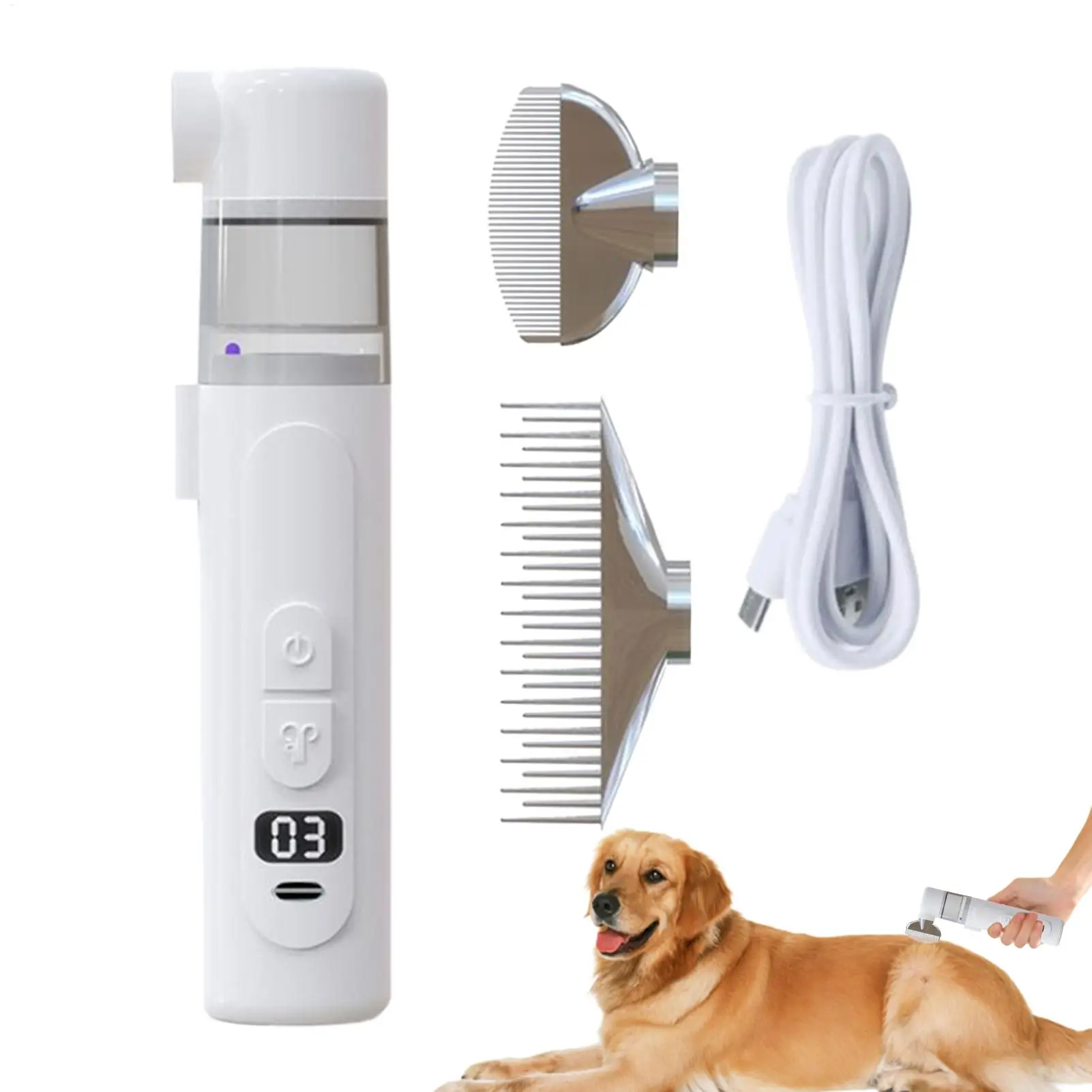Pet Electric Lice Grabber Comb Portable Wireless  Hair Cleaning Grooming Multifunctional Removal Killer Brush for Pet  Dog Cat
