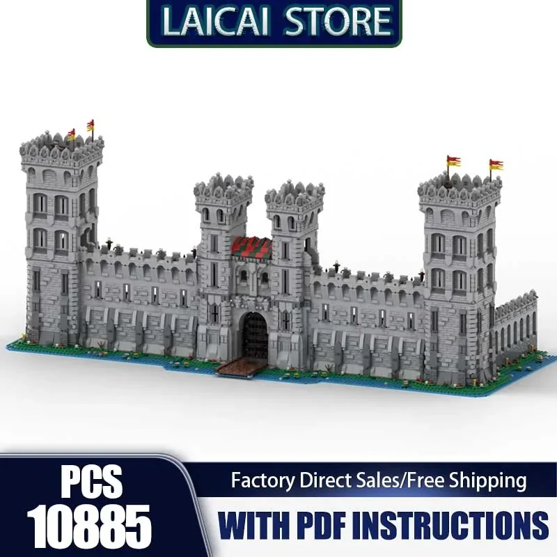 

Строительные блоки Moc, красный замок, передняя модель, технологические кирпичи, средневековая модель замка, смещение, праздничный подарок, сделай сам, сборка, игрушки