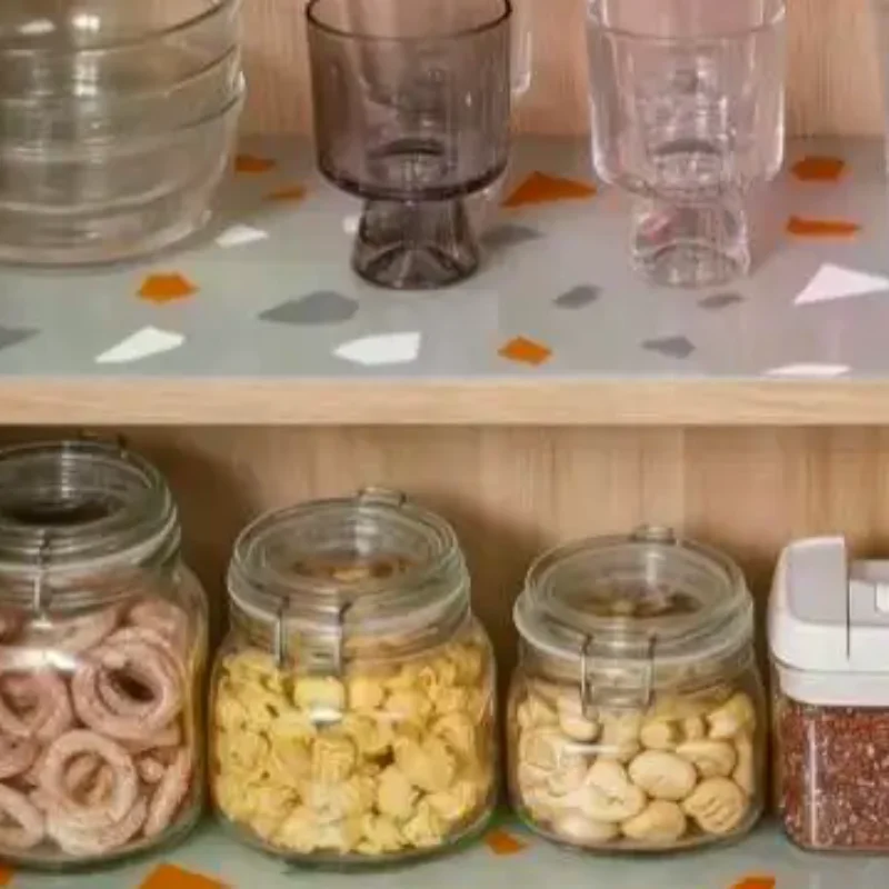 1 Roll Shelf Liner For Kitchen Cabinets EVA Waterproof Fridge Pad Cupboard Mat Easy Placemats Non-Adhesive Drawer Liner